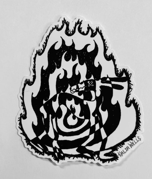 CHECKERED DEMON STICKER